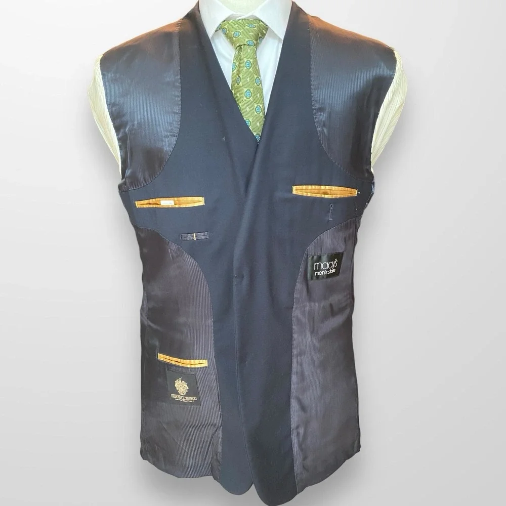 Donald Trump Signature Collection Suit Jacket Mens 42L Blue‎ Wool Blazer
